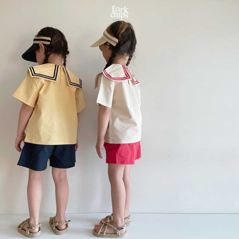 FORK CHIPS - Korean Children Fashion - #Kfashion4kids - Twin Salior Top Bottom Set - 10