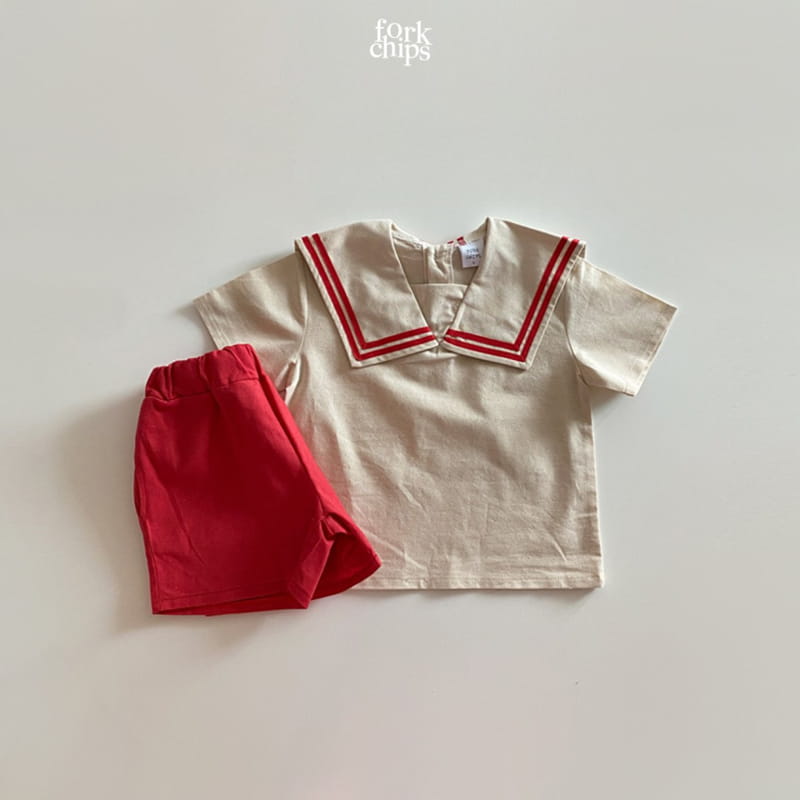 FORK CHIPS - Korean Children Fashion - #Kfashion4kids - Twin Salior Top Bottom Set - 4