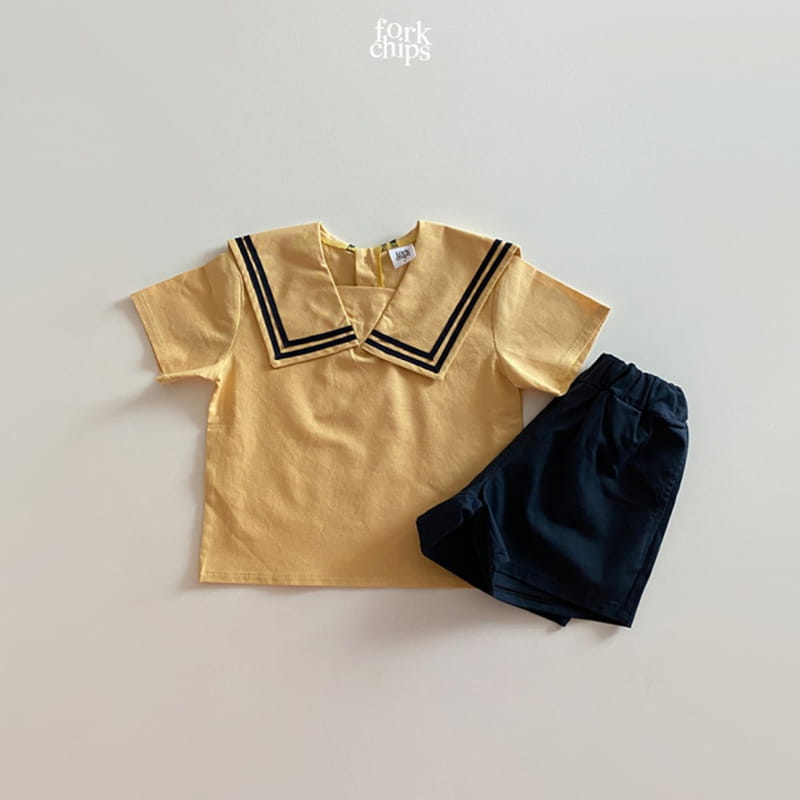FORK CHIPS - Korean Children Fashion - #Kfashion4kids - Twin Salior Top Bottom Set - 5