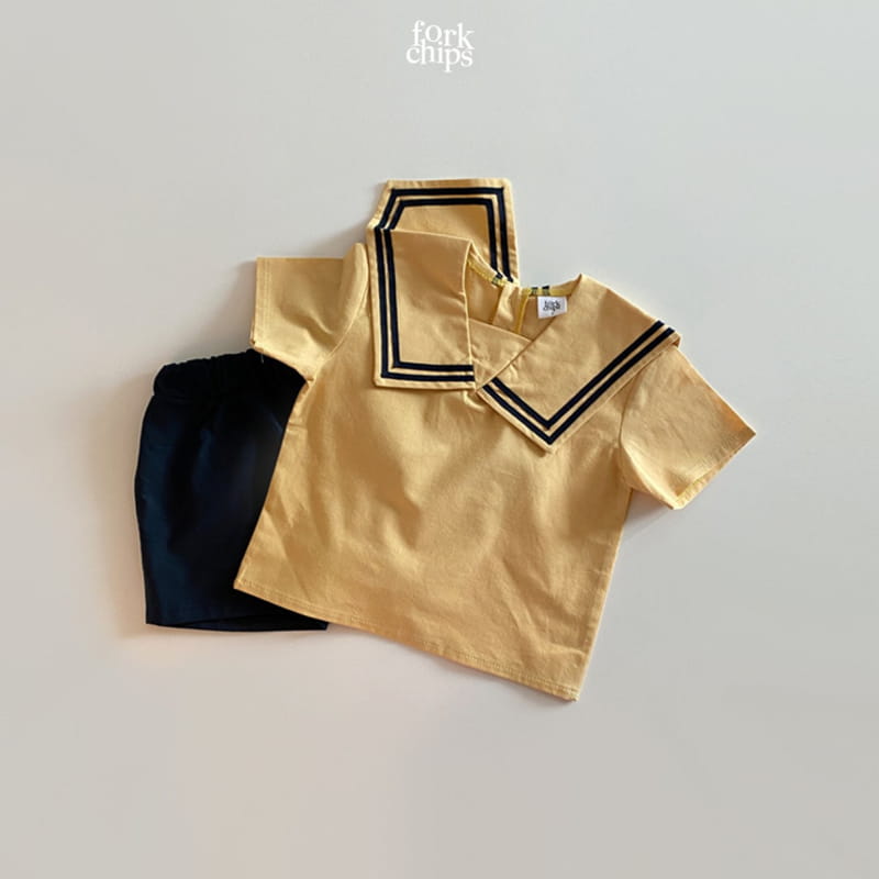 FORK CHIPS - Korean Children Fashion - #Kfashion4kids - Twin Salior Top Bottom Set - 6