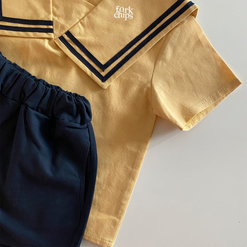 FORK CHIPS - Korean Children Fashion - #Kfashion4kids - Twin Salior Top Bottom Set - 7