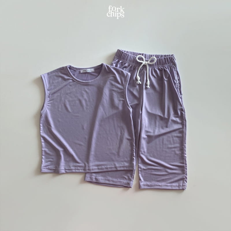 FORK CHIPS - Korean Children Fashion - #Kfashion4kids - Softly Top Bottom Set - 6