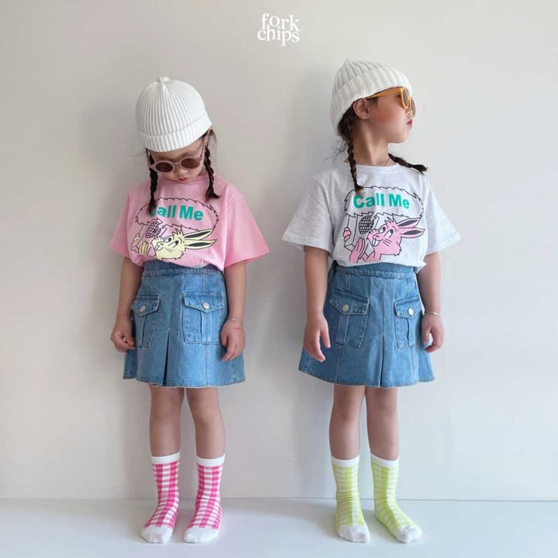 FORK CHIPS - Korean Children Fashion - #Kfashion4kids - Burney Call Me Tee - 8