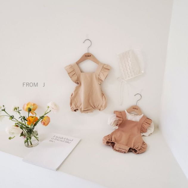 FROM J - Korean Children Fashion - #Kfashion4kids - Angel Frill Dungarees Bodysuit