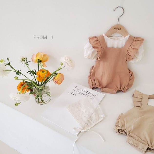 FROM J - Korean Children Fashion - #Kfashion4kids - Angel Frill Dungarees Bodysuit - 3