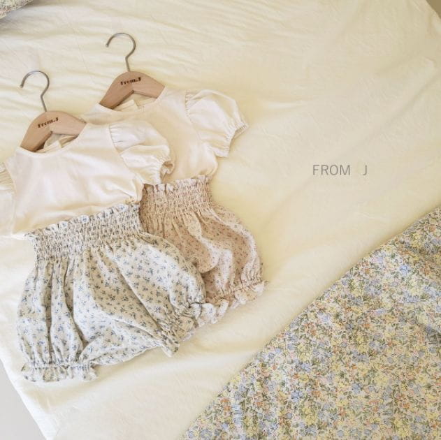 FROM J - Korean Children Fashion - #Kfashion4kids - Blueberry Flower Top Bottom Set