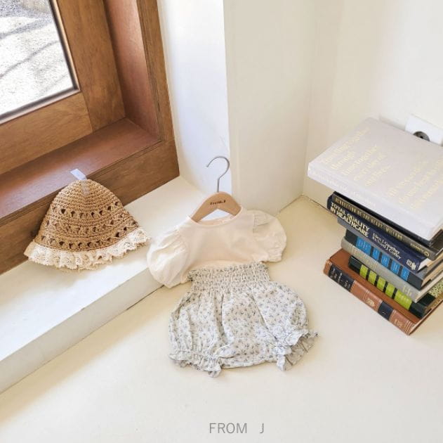 FROM J - Korean Children Fashion - #Kfashion4kids - Blueberry Flower Top Bottom Set - 2