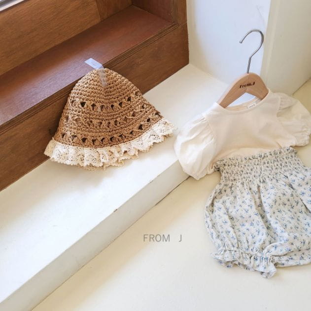 FROM J - Korean Children Fashion - #Kfashion4kids - Blueberry Flower Top Bottom Set - 3