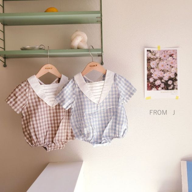 FROM J - Korean Children Fashion - #Kfashion4kids - Pintuck Check Bodysuit - 10
