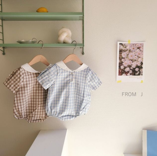 FROM J - Korean Children Fashion - #Kfashion4kids - Pintuck Check Bodysuit - 11