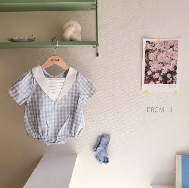 FROM J - Korean Children Fashion - #Kfashion4kids - Pintuck Check Bodysuit - 12