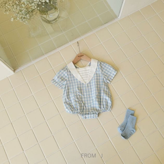 FROM J - Korean Children Fashion - #Kfashion4kids - Pintuck Check Bodysuit - 3