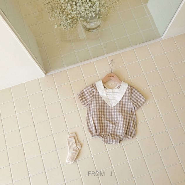 FROM J - Korean Children Fashion - #Kfashion4kids - Pintuck Check Bodysuit - 5
