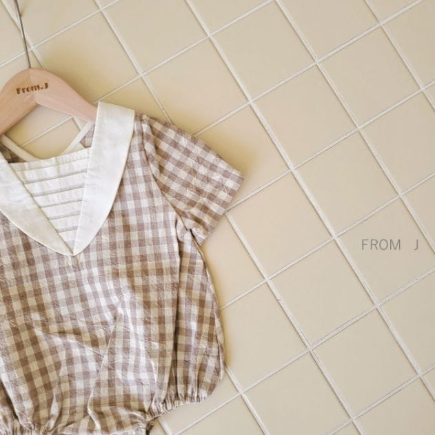 FROM J - Korean Children Fashion - #Kfashion4kids - Pintuck Check Bodysuit - 7