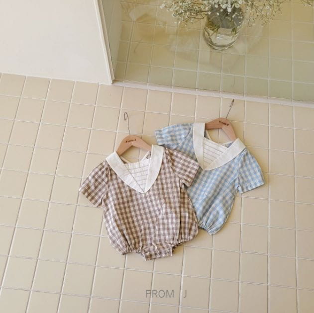 FROM J - Korean Children Fashion - #Kfashion4kids - Pintuck Check Bodysuit - 8