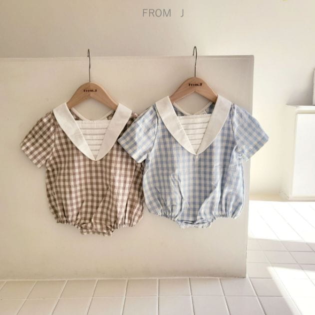FROM J - Korean Children Fashion - #Kfashion4kids - Pintuck Check Bodysuit - 9