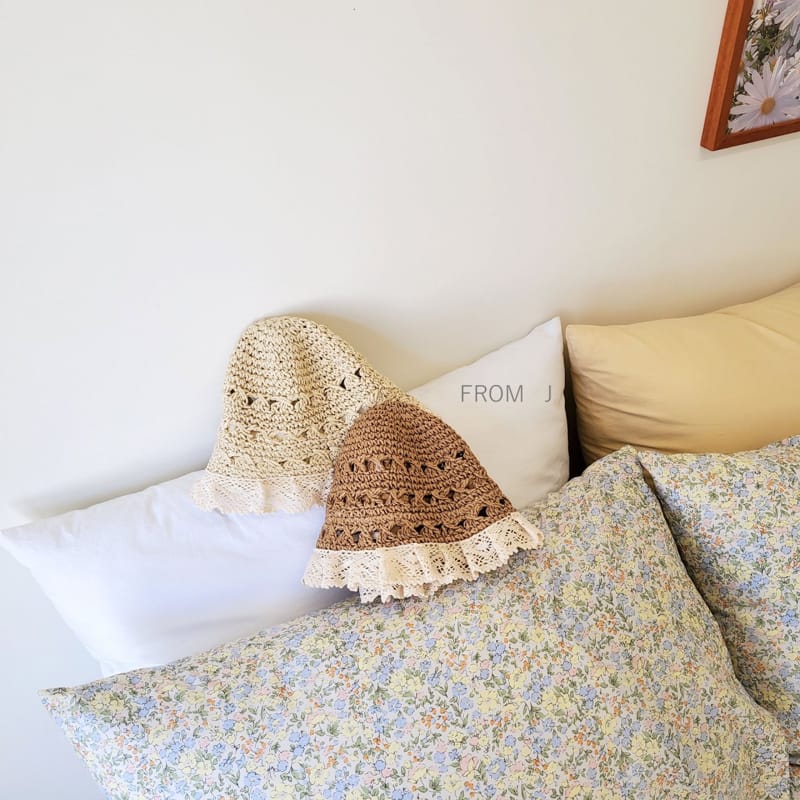 FROM J - Korean Children Fashion - #Kfashion4kids - Lace Coco Straw Hat - 5