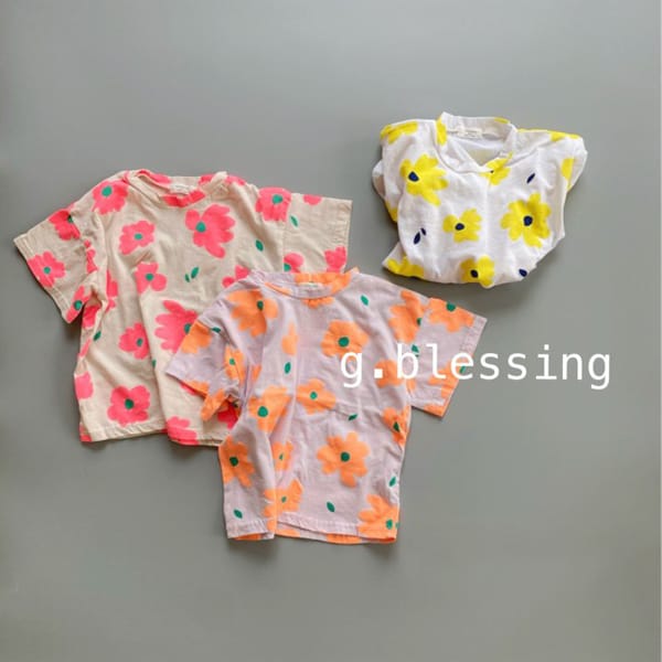 G BLESSING - Korean Children Fashion - #Kfashion4kids - Flower Tee - 12