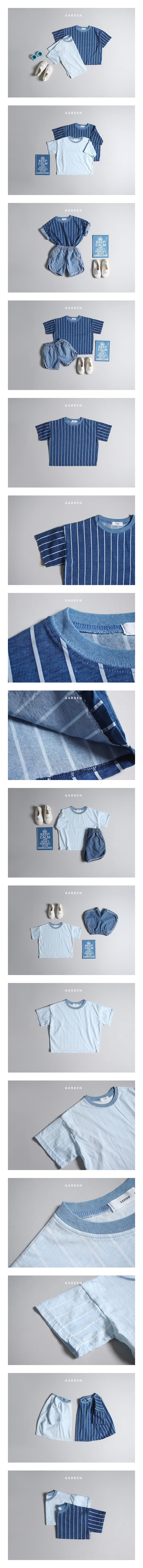 GARDEN - Korean Children Fashion - #Kfashion4kids - Stripes Denim Tee