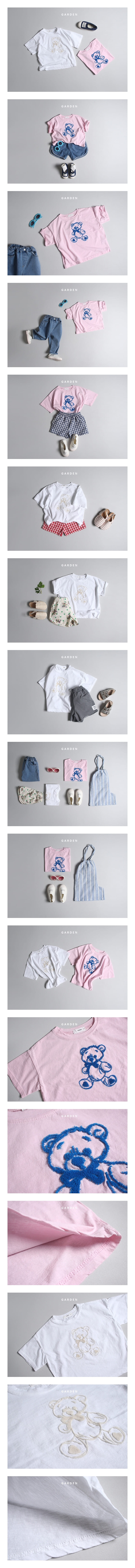 GARDEN - Korean Children Fashion - #Kfashion4kids - Bear Embroidery Tee