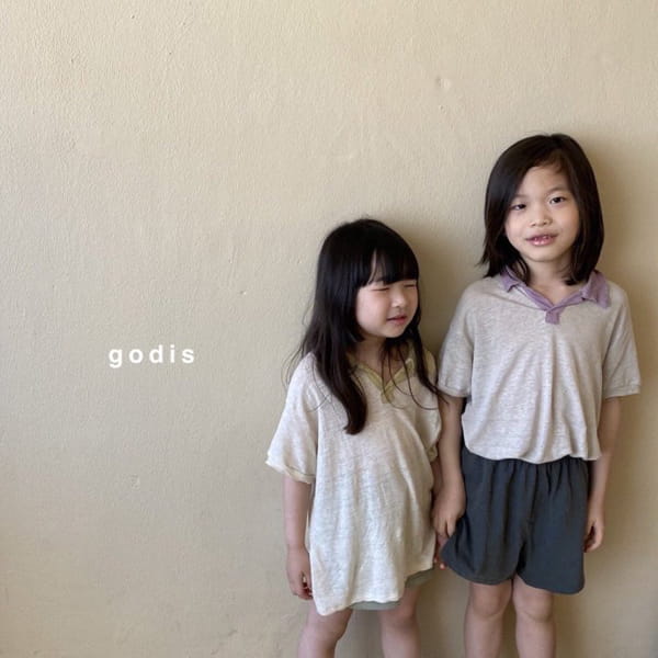 GODIS - Korean Children Fashion - #Kfashion4kids - Linen Collar Tee
