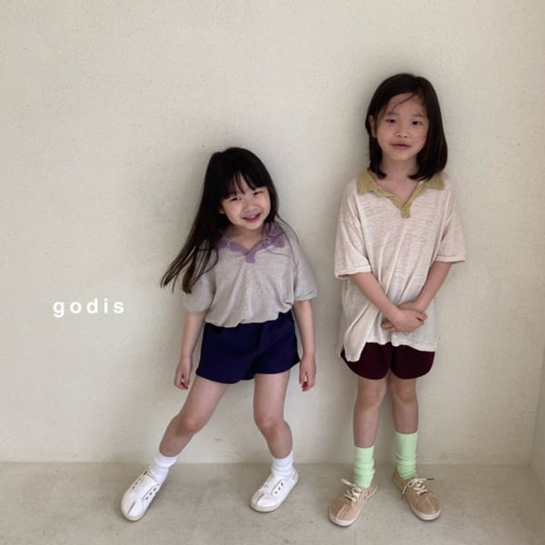 GODIS - Korean Children Fashion - #Kfashion4kids - Linen Collar Tee - 6