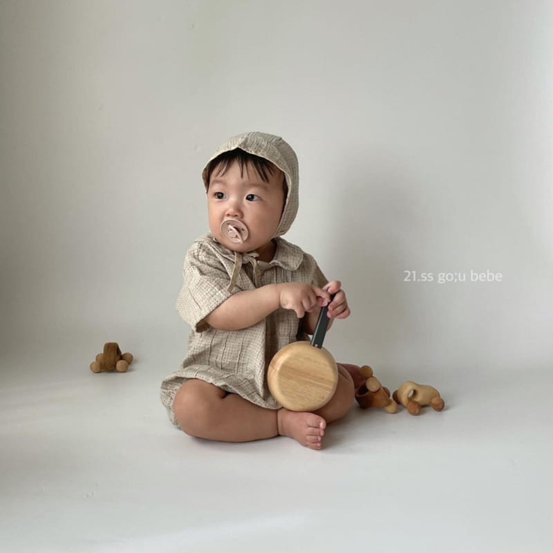 GO;U - Korean Children Fashion - #Kfashion4kids - Dots Collar Bodysuit with Hat - 10