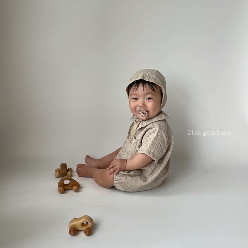 GO;U - Korean Children Fashion - #Kfashion4kids - Dots Collar Bodysuit with Hat - 9