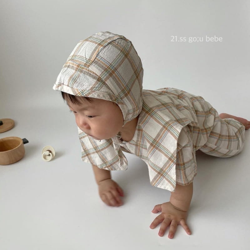 GO;U - Korean Children Fashion - #Kfashion4kids - Check Check Bodysuit - 10