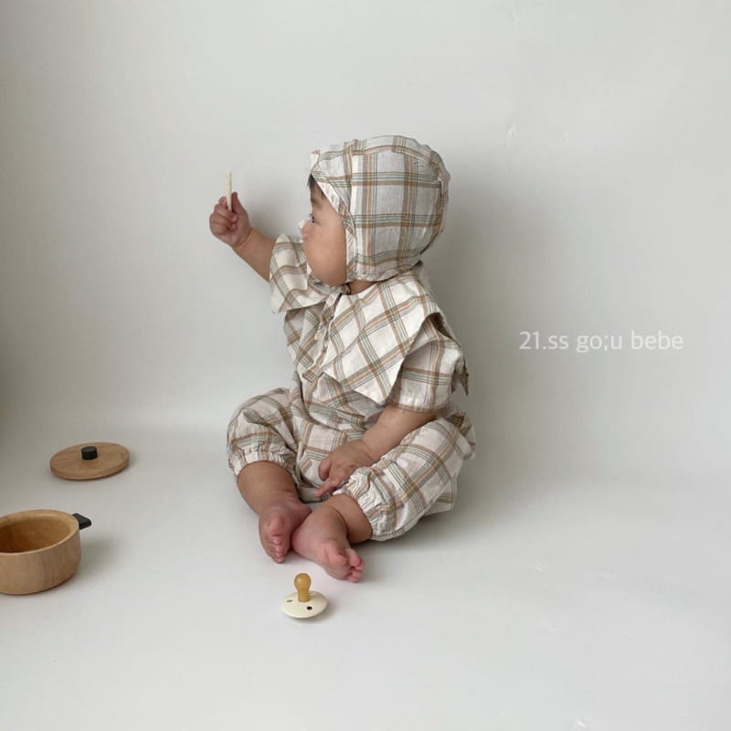 GO;U - Korean Children Fashion - #Kfashion4kids - Check Check Bodysuit - 9