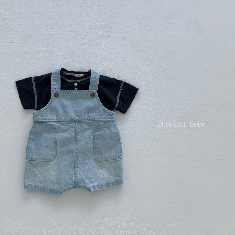 GO;U - Korean Children Fashion - #Kfashion4kids - Sandwich Dungarees - 12