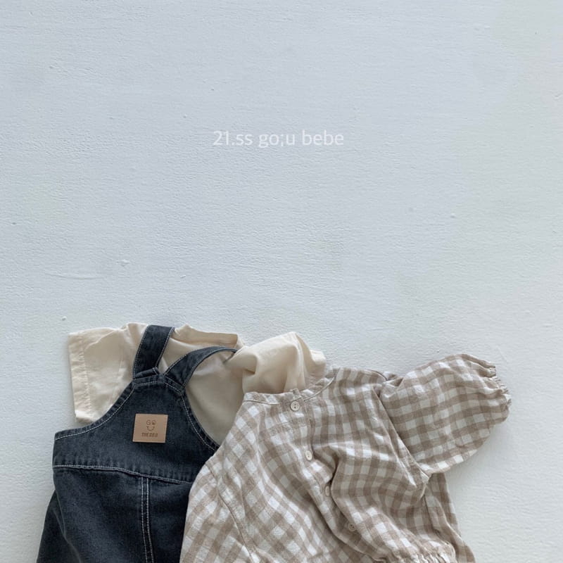 GO;U - Korean Children Fashion - #Kfashion4kids - Sandwich Dungarees - 6