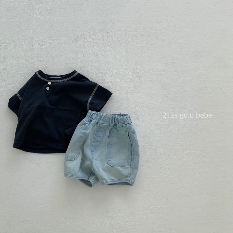 GO;U - Korean Children Fashion - #Kfashion4kids - Cuty Denim Shorts - 7