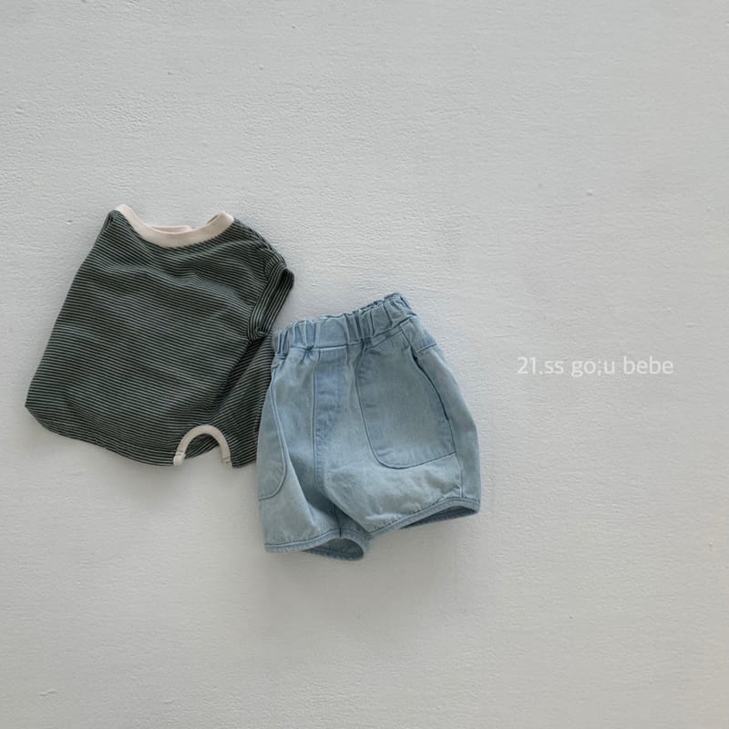 GO;U - Korean Children Fashion - #Kfashion4kids - Cuty Denim Shorts - 9