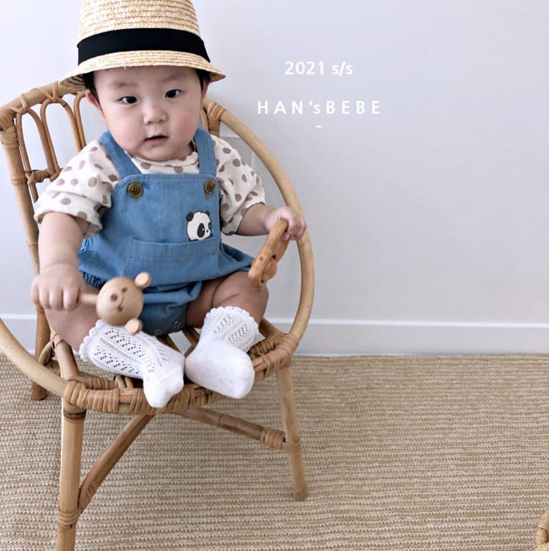 HAN'S - Korean Children Fashion - #Kfashion4kids - Denim Dungarees Bodysuit