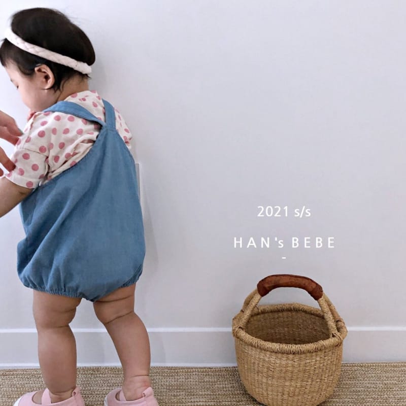 HAN'S - Korean Children Fashion - #Kfashion4kids - Denim Dungarees Bodysuit - 10