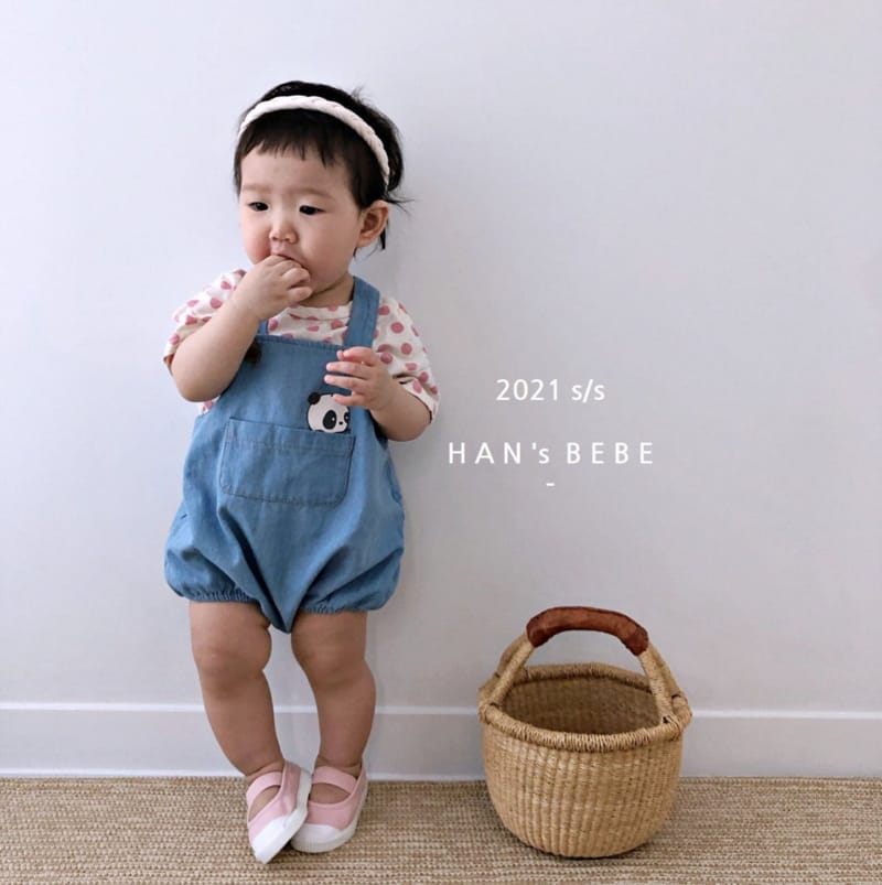 HAN'S - Korean Children Fashion - #Kfashion4kids - Denim Dungarees Bodysuit - 12
