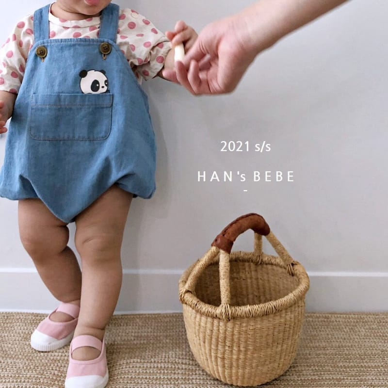 HAN'S - Korean Children Fashion - #Kfashion4kids - Denim Dungarees Bodysuit - 4