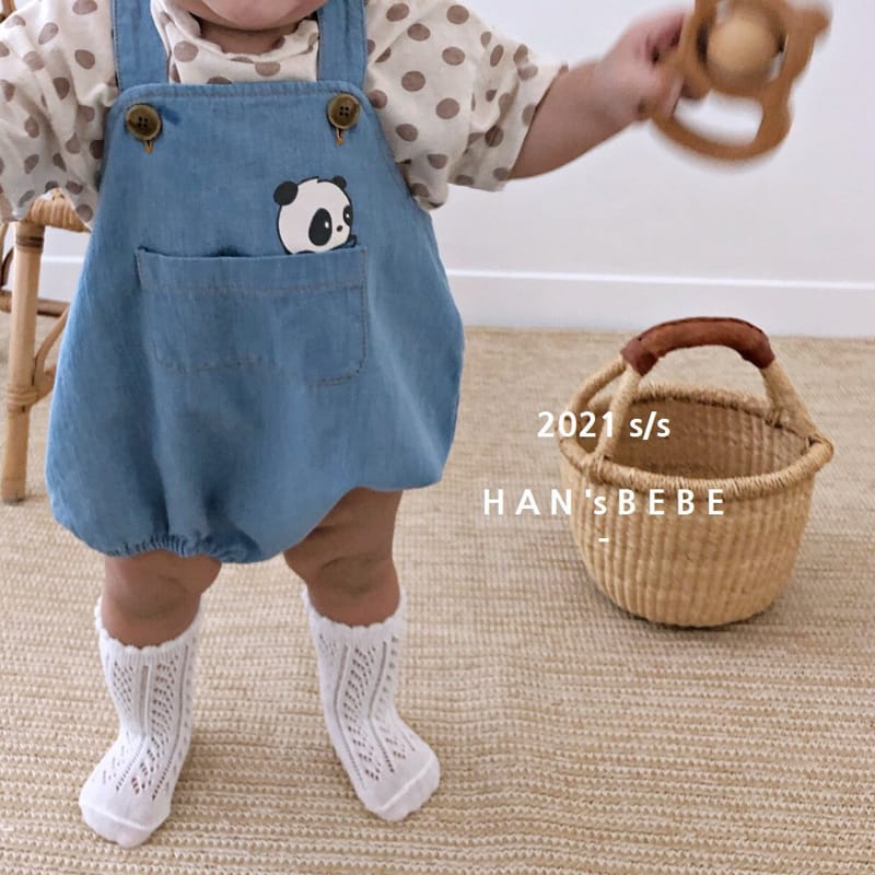 HAN'S - Korean Children Fashion - #Kfashion4kids - Denim Dungarees Bodysuit - 6