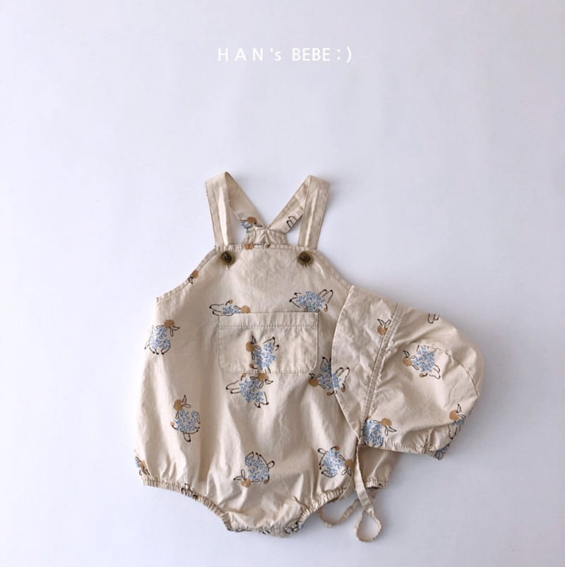 HAN'S - Korean Children Fashion - #Kfashion4kids - Puppy Dungarees Bodysuit - 12