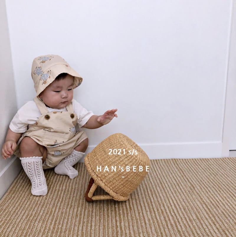 HAN'S - Korean Children Fashion - #Kfashion4kids - Puppy Dungarees Bodysuit - 6