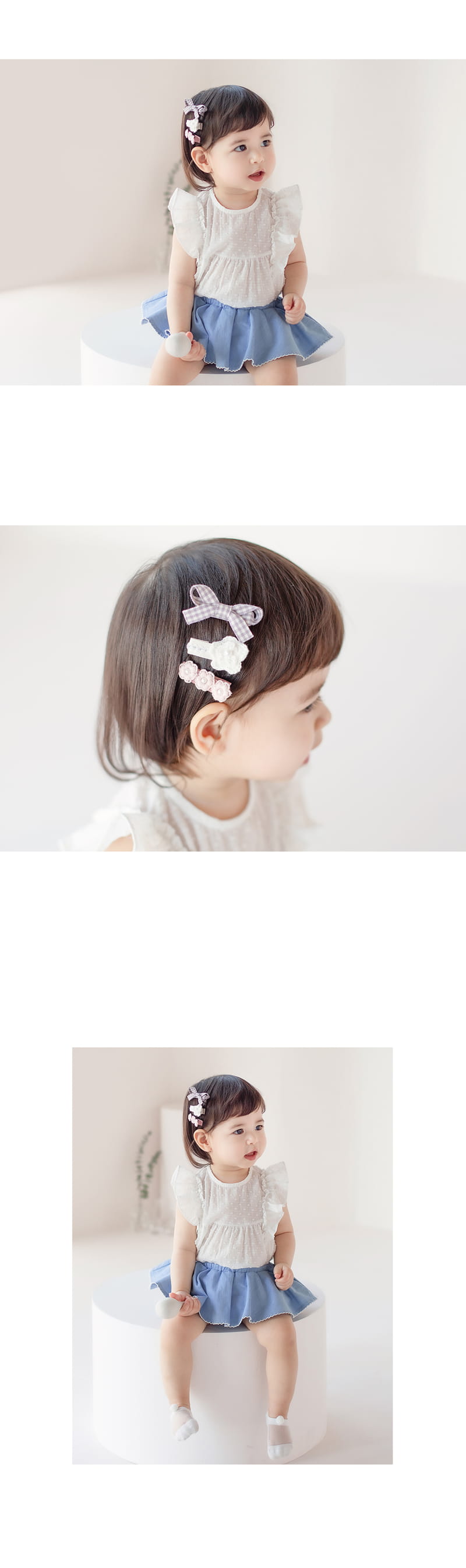 HAPPY PRINCE - Korean Children Fashion - #Kfashion4kids - Elena Mini hairpin 3 in 1 [set of 5] - 4
