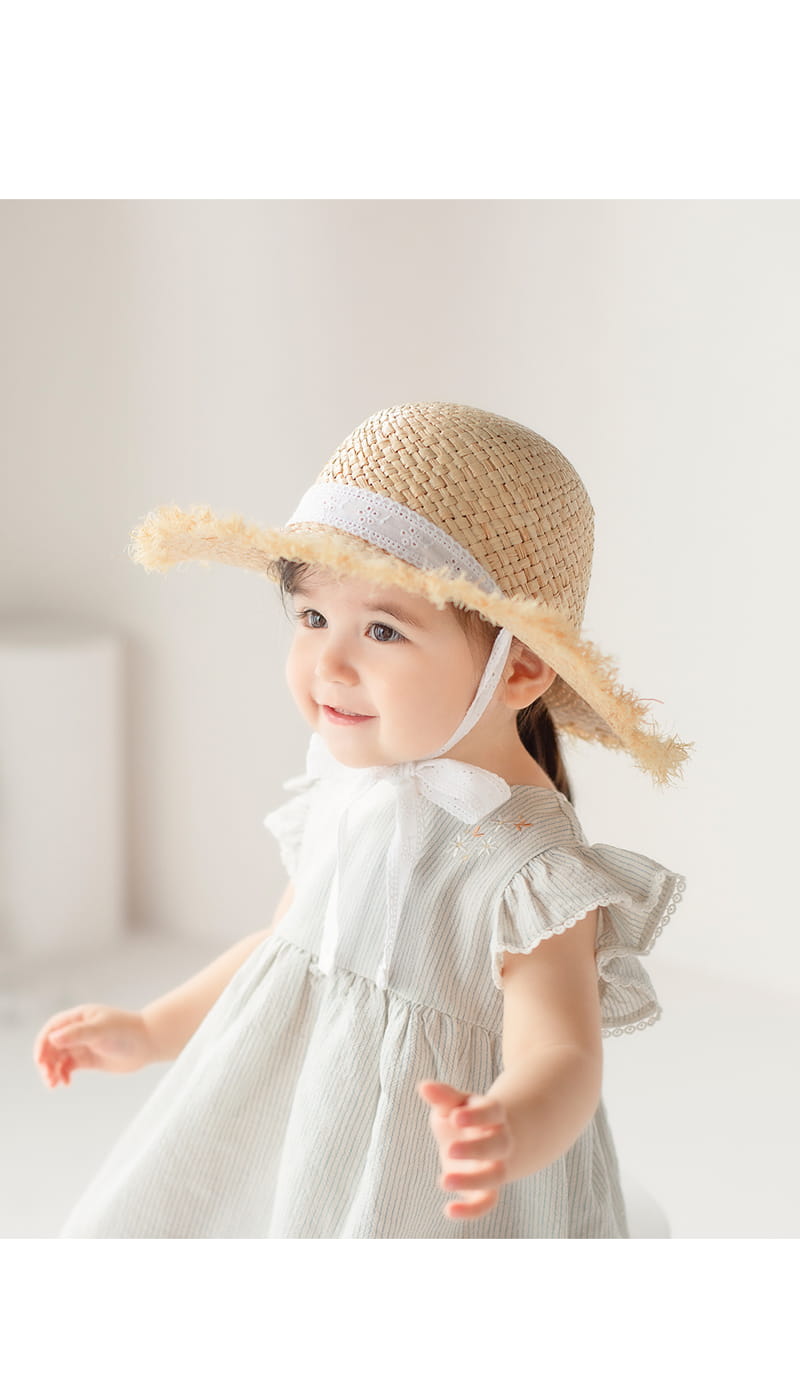 HAPPY PRINCE - Korean Children Fashion - #Kfashion4kids - Evelyn Lace Raphia Hat