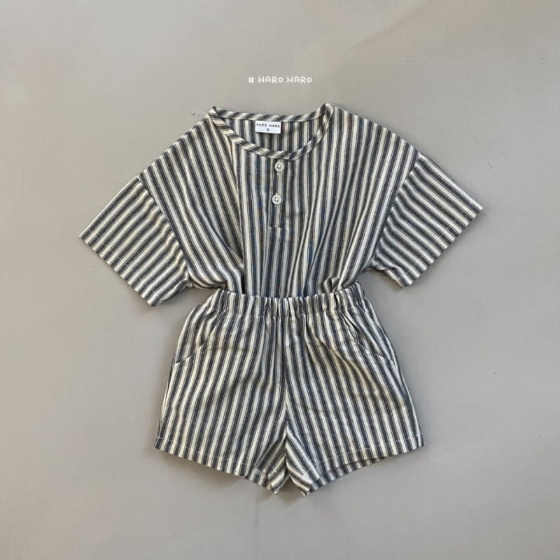 HARO HARO - Korean Children Fashion - #Kfashion4kids - Wilds Stripes Top Bottom Set - 6