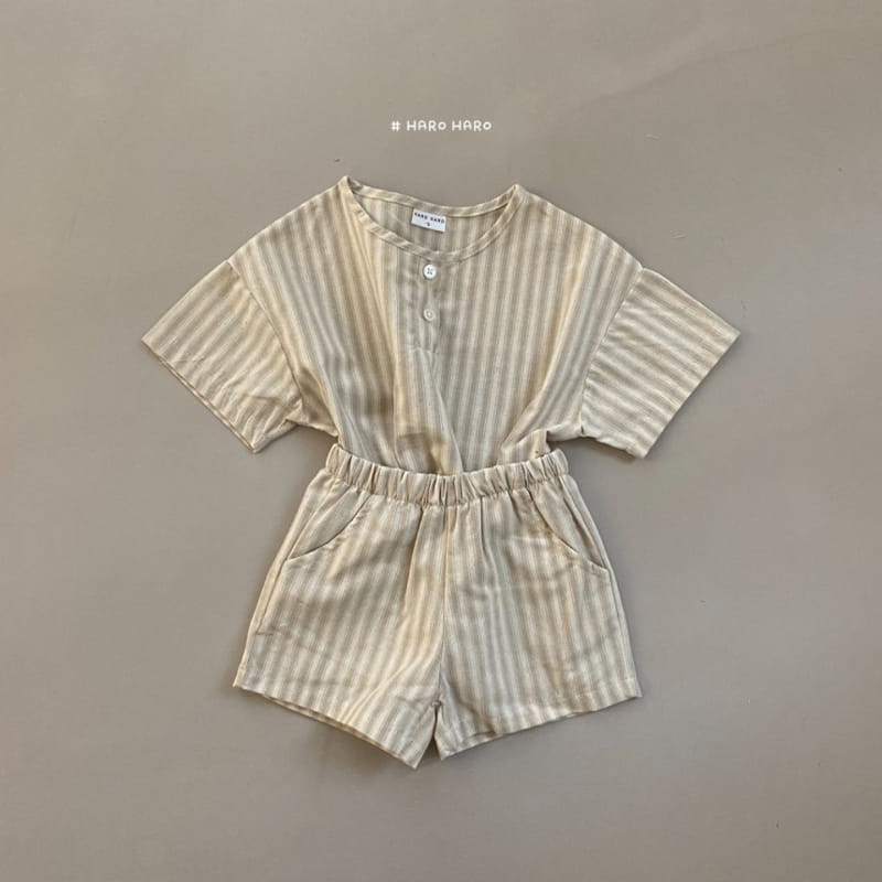 HARO HARO - Korean Children Fashion - #Kfashion4kids - Wilds Stripes Top Bottom Set - 7
