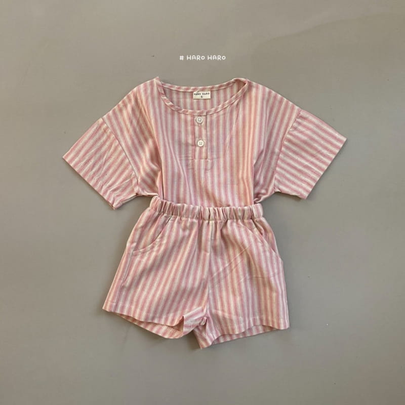 HARO HARO - Korean Children Fashion - #Kfashion4kids - Wilds Stripes Top Bottom Set - 8