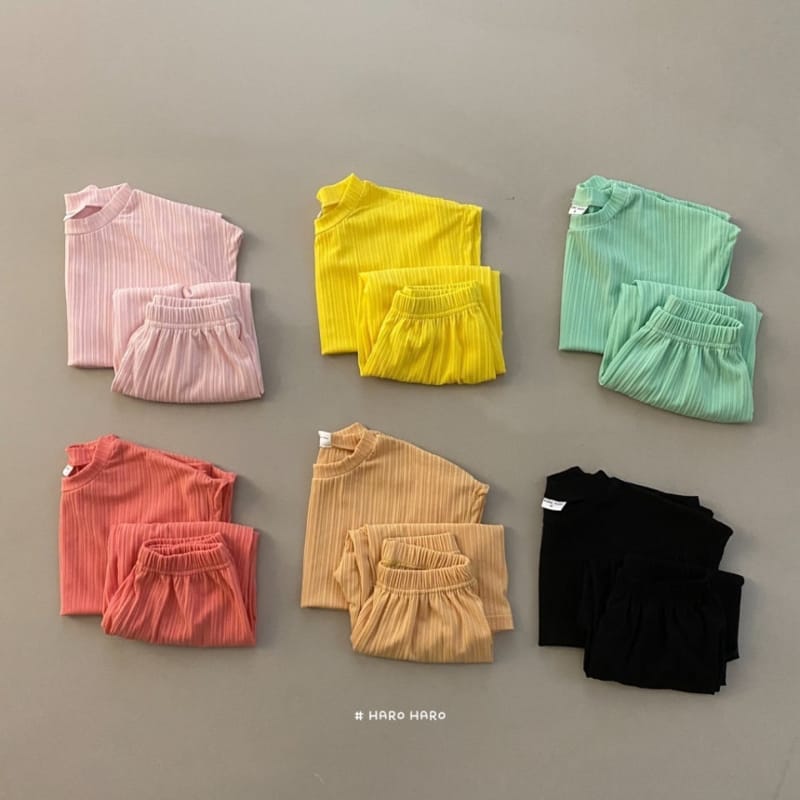 HARO HARO - Korean Children Fashion - #Kfashion4kids - Coco Pleats Top Bottom Set - 2
