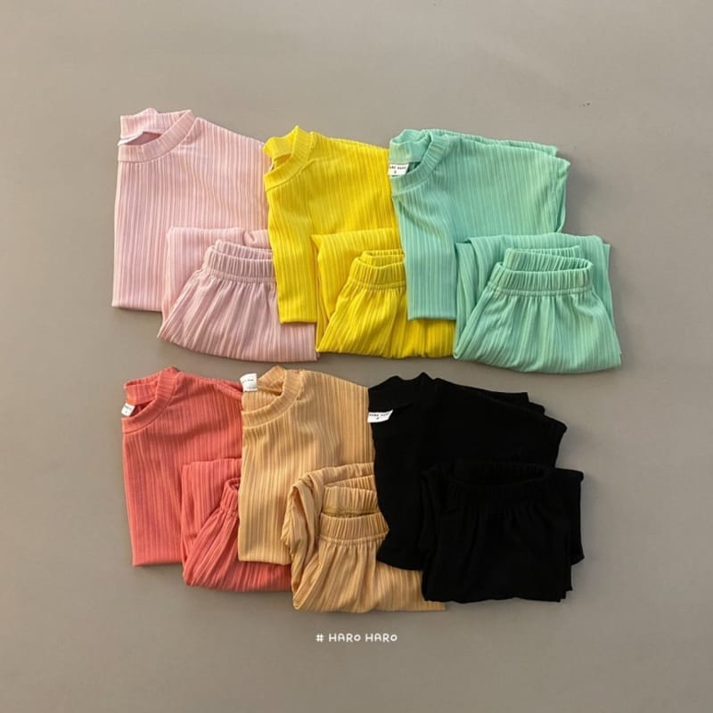 HARO HARO - Korean Children Fashion - #Kfashion4kids - Coco Pleats Top Bottom Set - 3