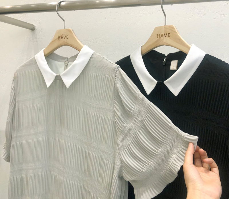 HAVE - Korean Women Fashion - #Kfashion - Lady Pleats Collar One-piece - 3