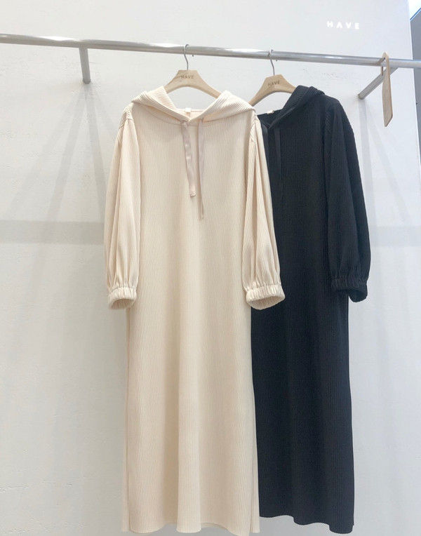 HAVE - Korean Women Fashion - #Kfashion - Every Pleats Hood One-piece